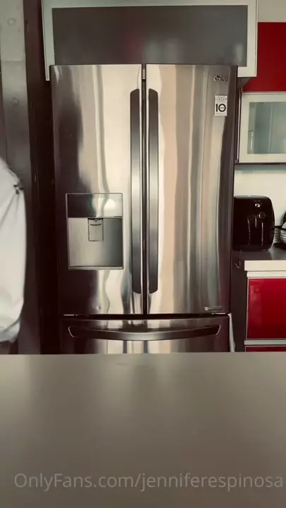 Jennifer Espinosa XXX with panties stuck in the kitchen