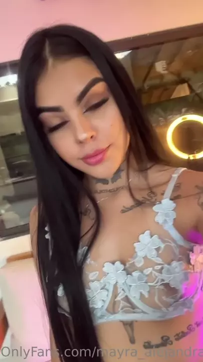 Mayra Alejandra, this tattooed nymphet, showing off her new panties