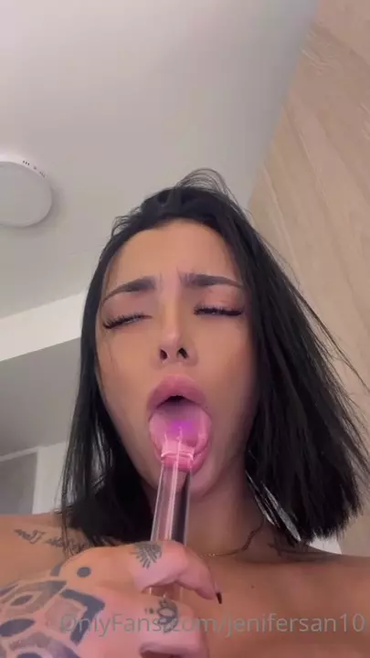 Jennifer Sánchez savoring the toy in a very tasty way