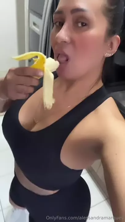 Alessandra Marques Saboring a Delicious Banana