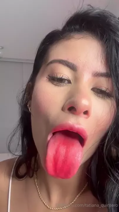 Tatiana Quintero Saboring a lollipop in a very provocative way